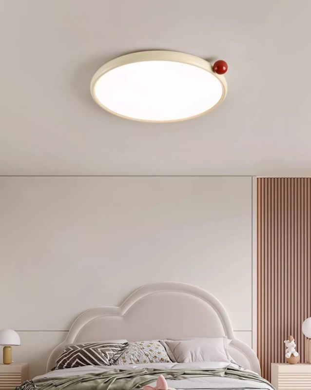 Red, green iron French baby milk soy cream wind baby room ceiling light