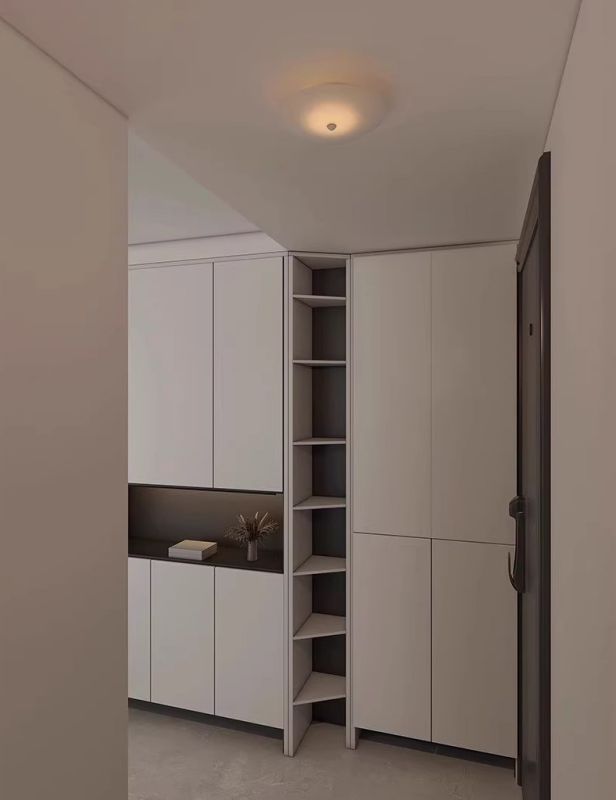 Pearl nickel, silver aluminum minimalist luxury outside the garden should be human sensing stair ceiling light