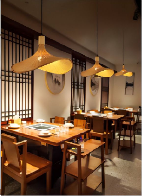 Original color bamboo rattan woven retro creative lamp