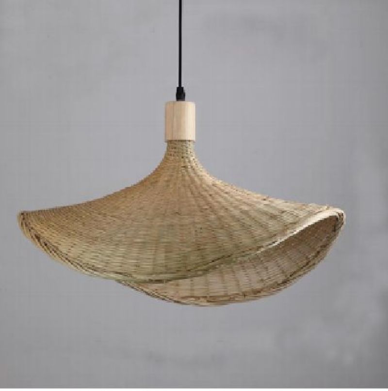 Original color bamboo rattan woven retro creative lamp