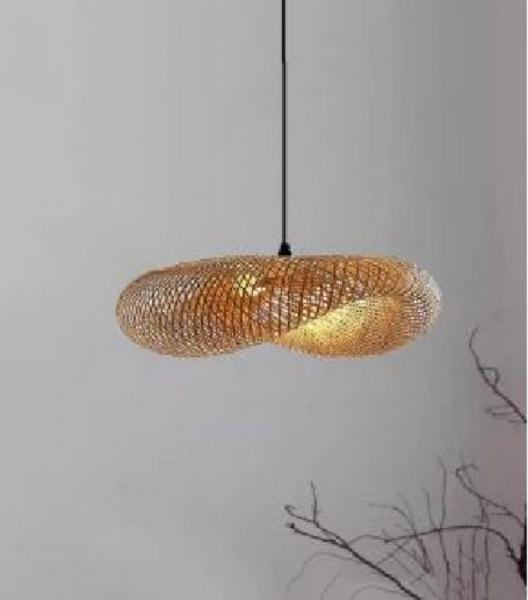Antique color grass rattan style Chinese pastoral style lamp