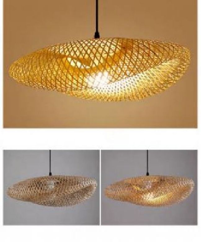 Antique color grass rattan style Chinese pastoral style lamp