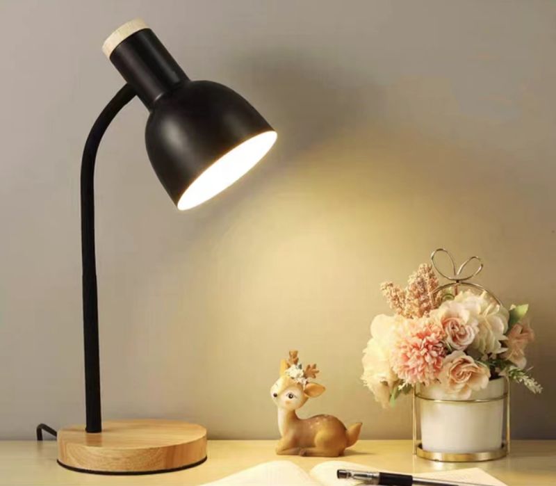 Black, white wood, iron new net red study decorative desk lamp lamp