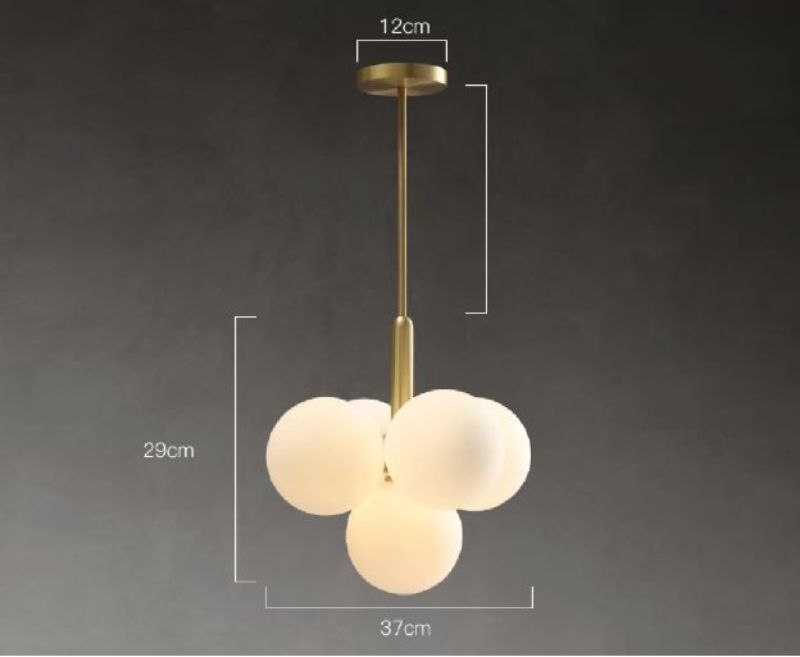 Three color light plating glass creative personality grape apartment chandelier