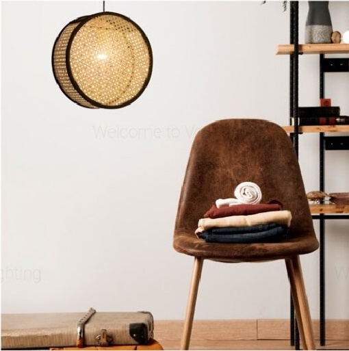 Original bamboo color rattan art made of northern Europe closed aisle lamp