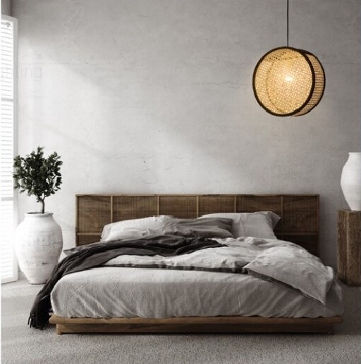 Original bamboo color rattan art made of northern Europe closed aisle lamp