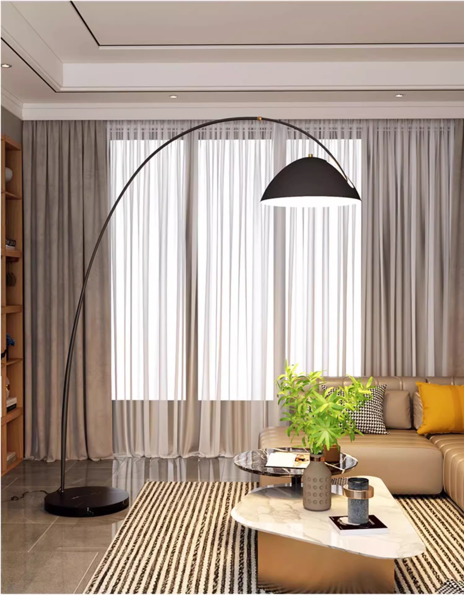 Black and white iron accessories fishing carpet atmosphere floor lamp
