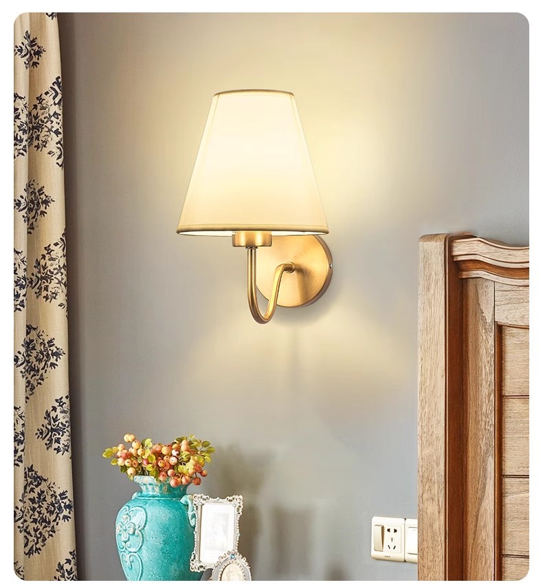 Elegant white cloth, iron free wiring American corridor background wall light