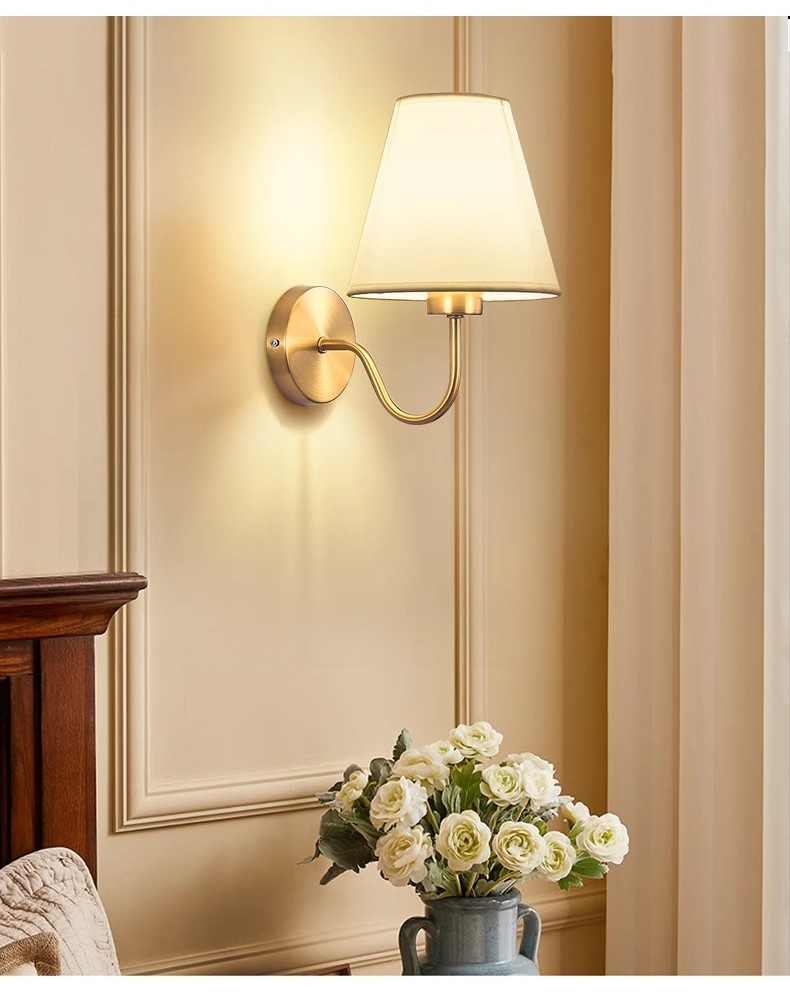 Elegant white cloth, iron free wiring American corridor background wall light