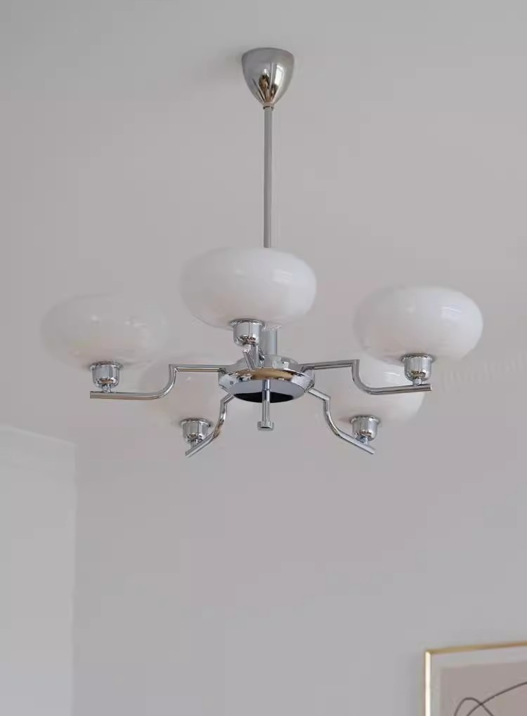 French living room lamp with white  bag House chandelier