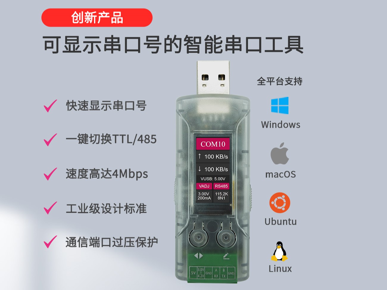 全球首创可显示串口号的串口调试工具问世
