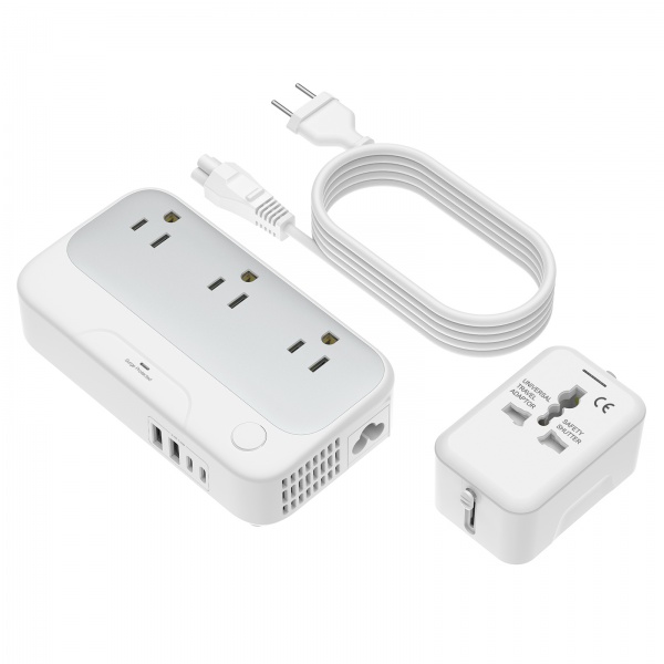Voltage Conversion from 100-240V, 60HZ to 110V Surge Protector / 2 USB C+2 USB A
