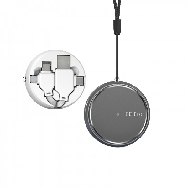 2 in 2 Retractable Cable (USB A+Type C to Type C+Lightning) 