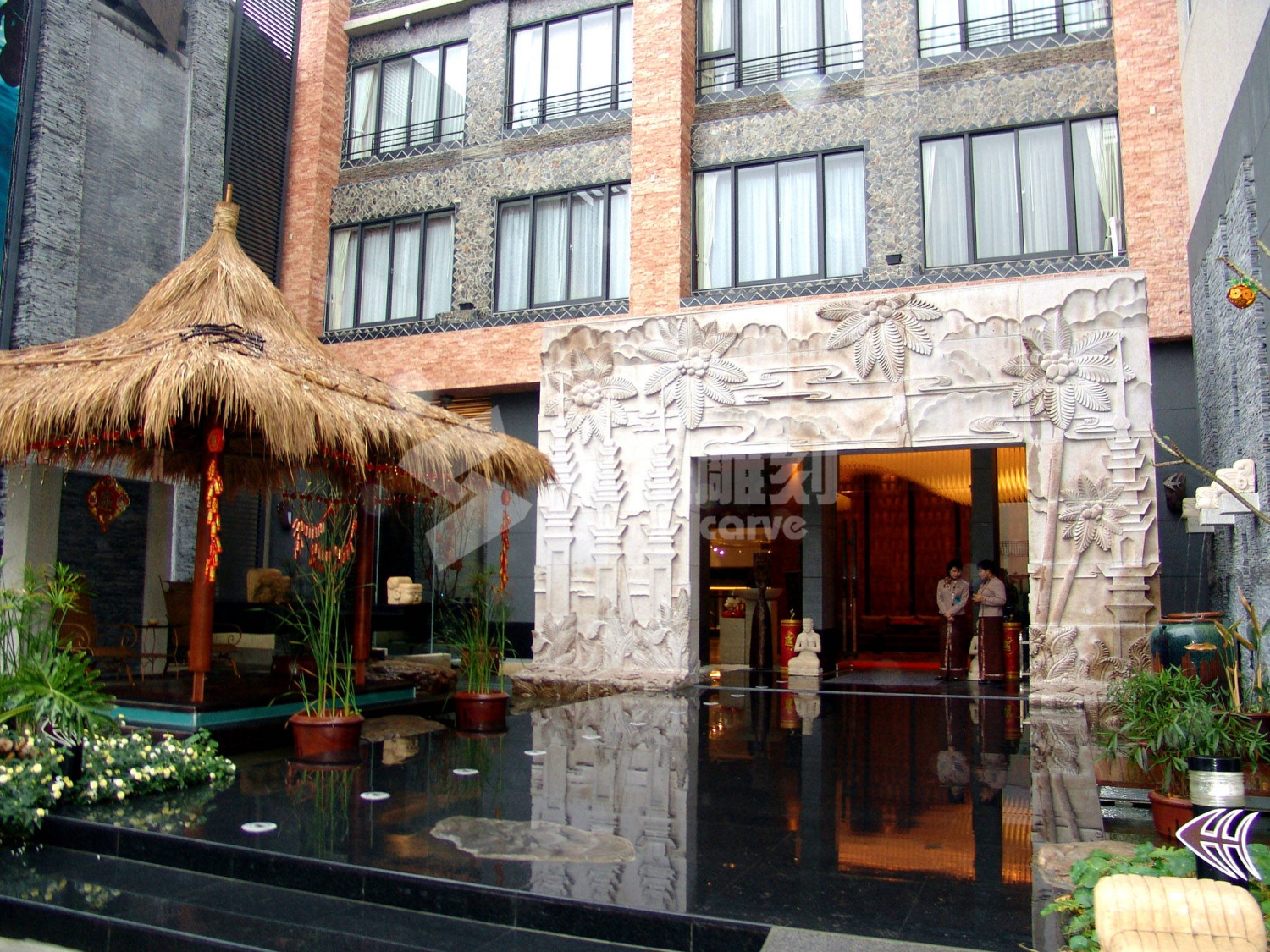 石牆雕刻-映涵（日月潭酒店）