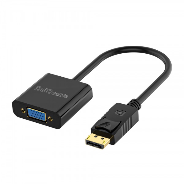 DisplayPort to VGA adapter Cables DP male to VGA female converter cables with gold plated connectors and black color