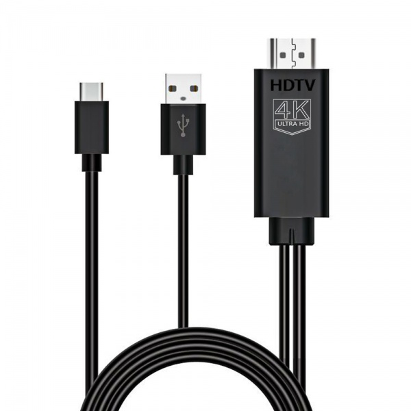 OCC Cable HDTV Cable USB A and USB C to HDMI Cable for Expand and mirror the screen Charging to Monitor Projector TV