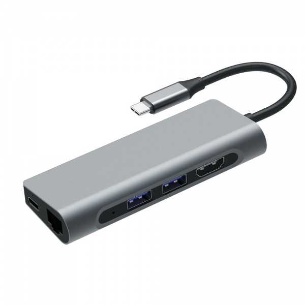 Factory Price Manufacture Multifunctional 7 IN 1 HUB Multimedia HUB 7-in-1 Multiport Docking Station USB C Adapter Sliver