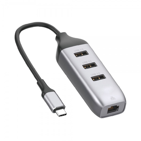 Factory Suppliers Type C to USB3.0*3+RJ45 Adapter(HUB) Supports Windows 10,8.1 Mac OS Surface Pro,Linux,Chromebook and More