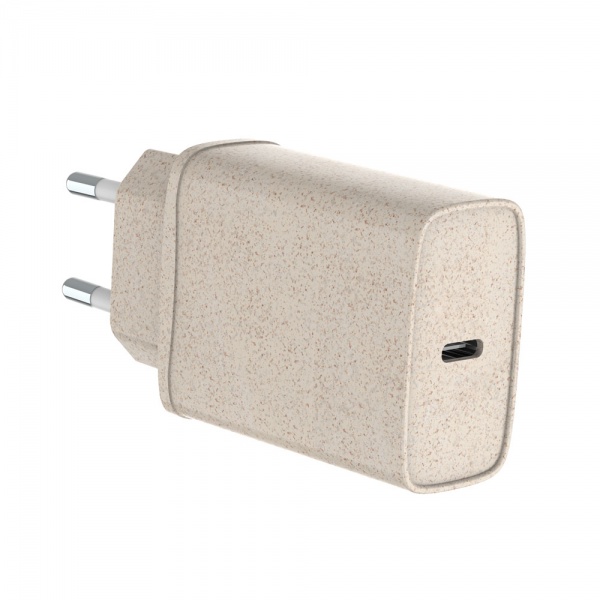 Eco-Friendly Wheat Straw Wall Charger PD20W  Fast chargering sustainable Wall Charger