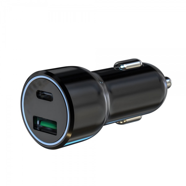 Factory Suppliers 51W Super Fast electric car charger QC3.0 + Type C 2 ports portable car charger adapter with ABS