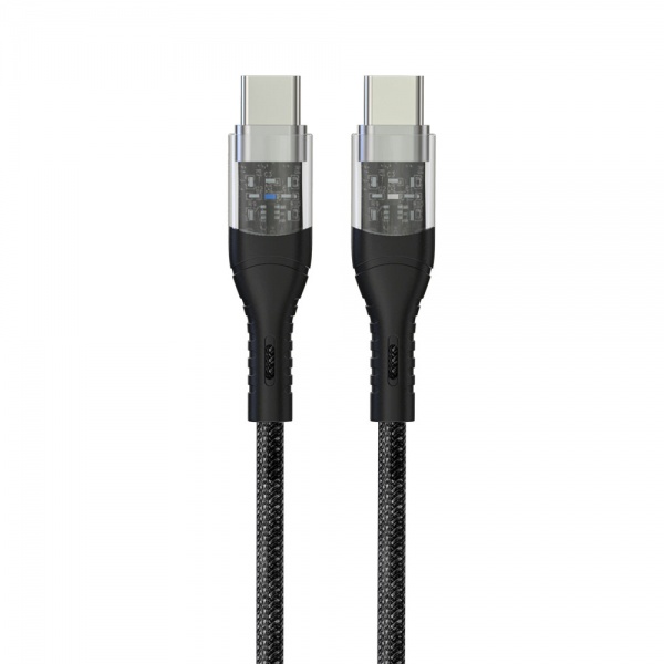 60W USB C Cable with LED Light Indicator USB C to C 60W PD Fast Charge Illuminated Nylon Braided Cable