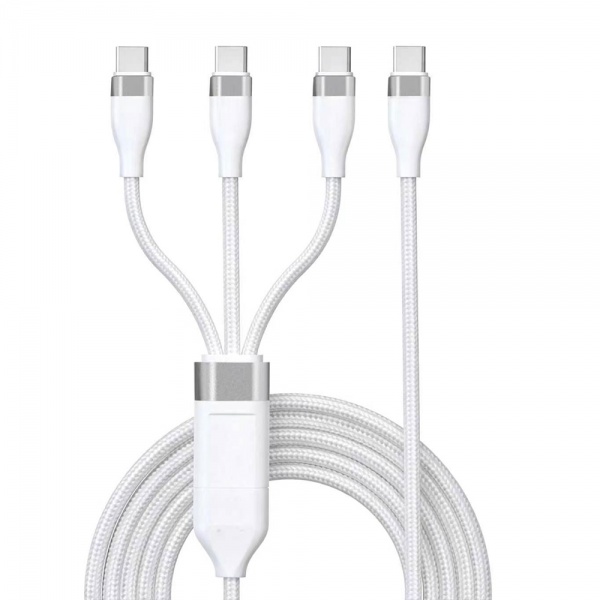  Multi-Port 3-in-1 Type-C to Triple USB-C Cable 100W Simultaneous Charging