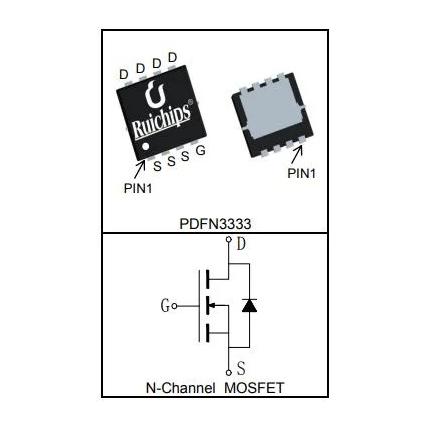 30V 30A Pdfn3333 Trench Ru3030m2 N-Channel Advanced Power Mosfet