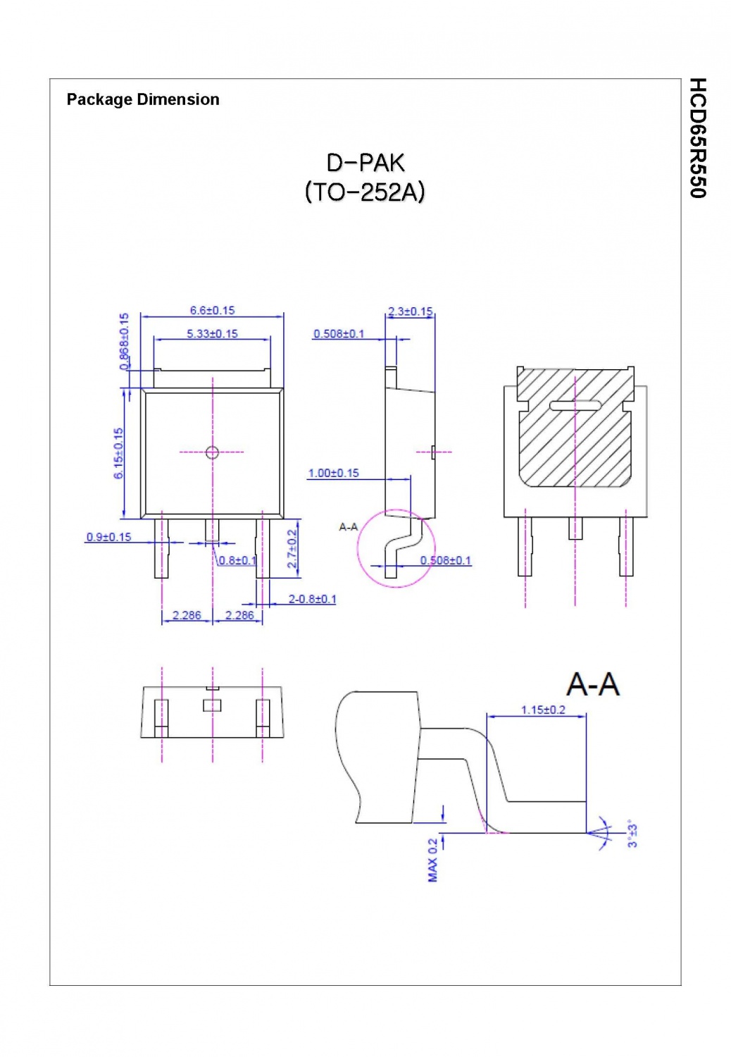 HCD65R550 TO-252 650V N-Channel Super Junction MOSFET
