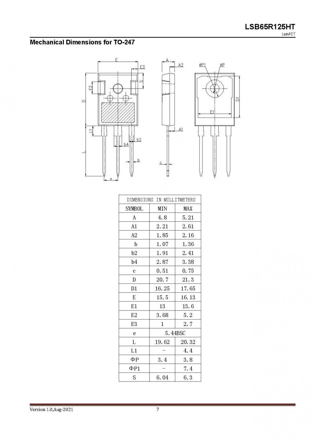 LSB65R125HT  SUPER JUNCTION N-channel 650V, 25A, 0.125ΩPower MOSFET