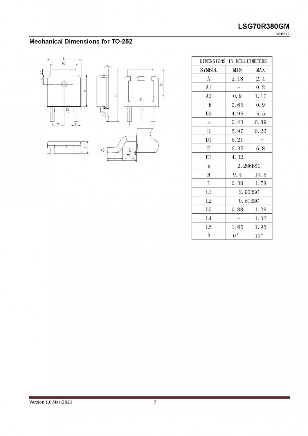 LSG70R380GM N-channel 700V, 11A, 0.38Ω Power MOSFET