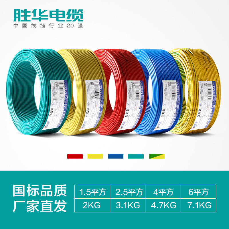 益达注册电线BV-1.5/2.5/4/6平方国标铜芯电线-益达注册