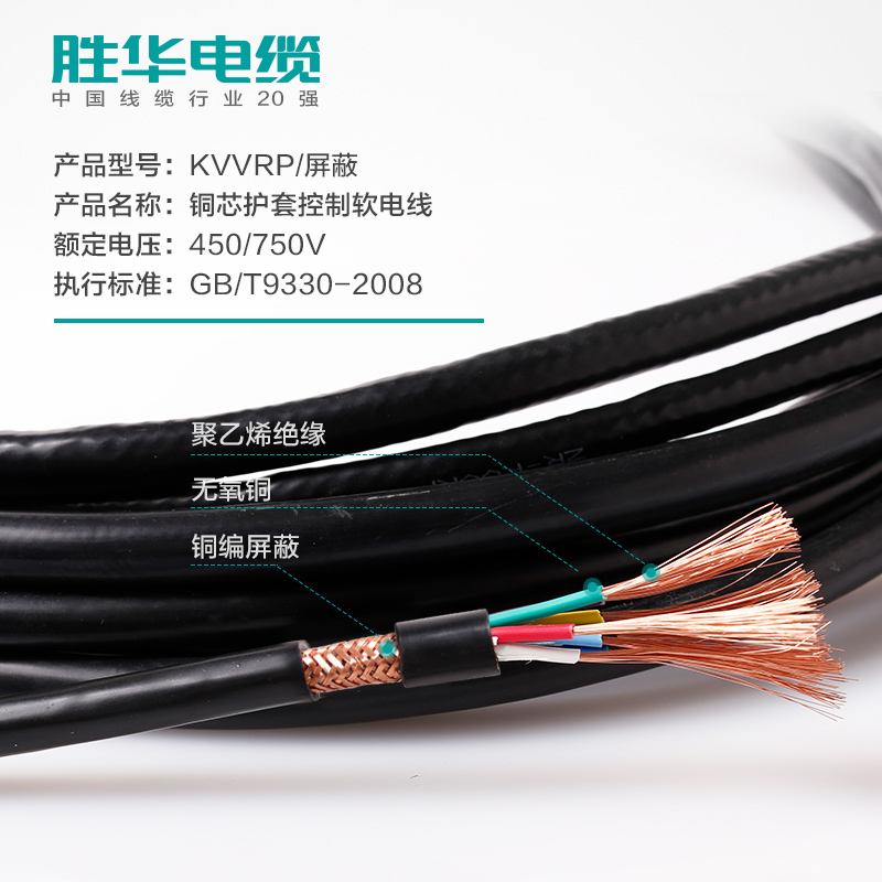 益达注册电线KVVRP铜带编织屏蔽控制软铜芯电缆电线