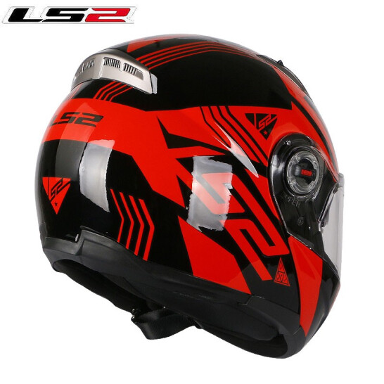 LS2摩托车头盔揭面盔双镜片机车赛跑车 FF370