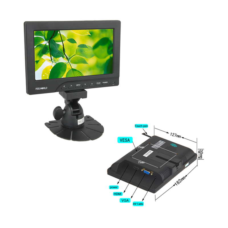 7″ Capacitive or Resistive Touchscreen HDMI and VGA Monitor touch display