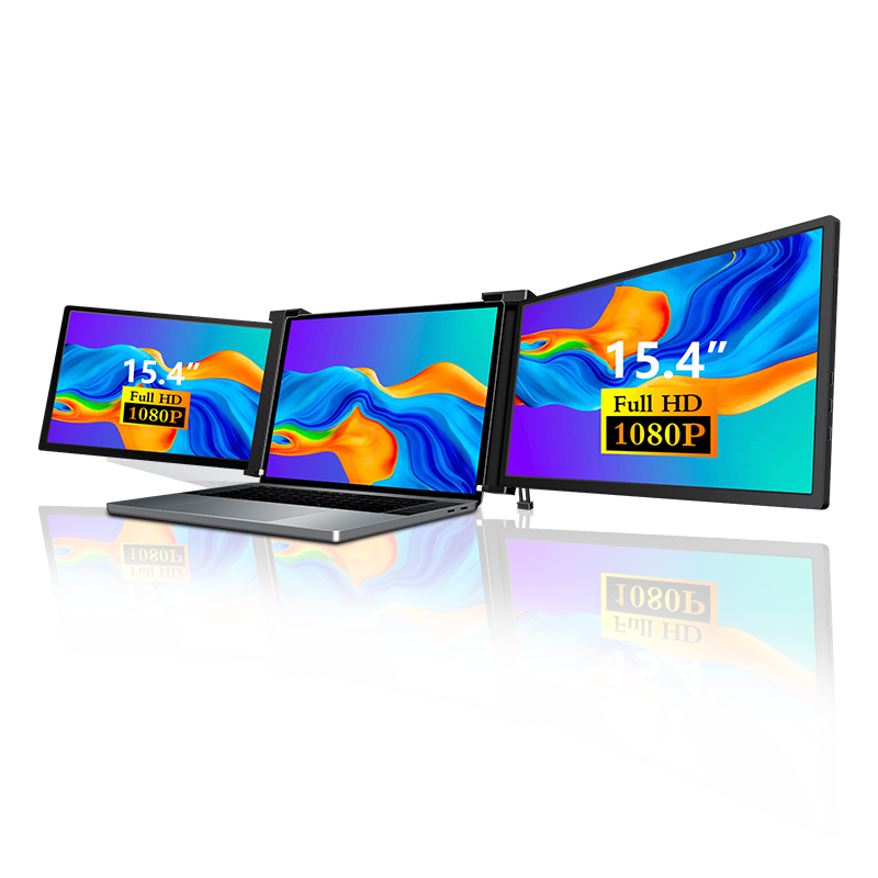 USB C HDR 1080P IPS portable 15.4 inch laptop triple screen laptop screen extender