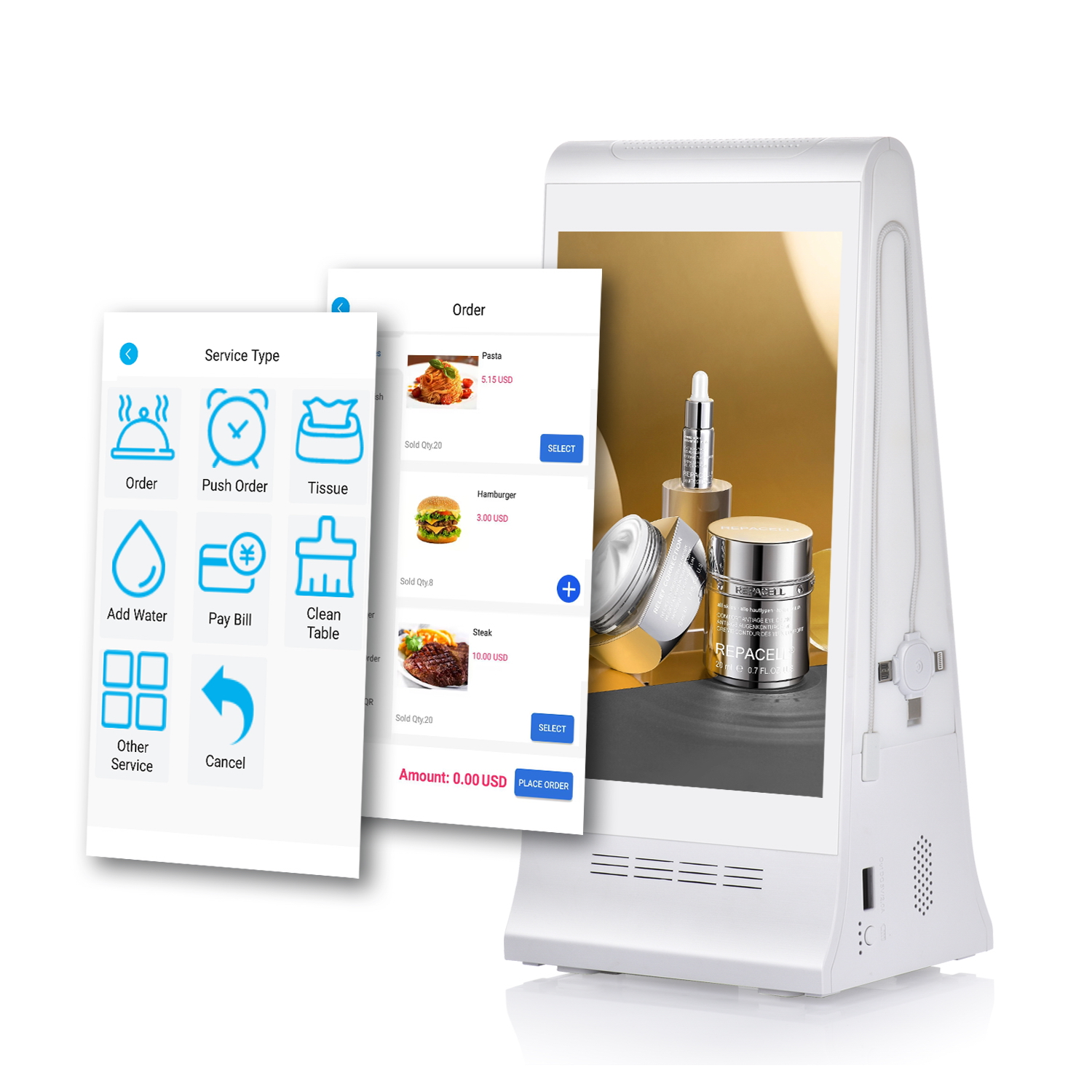 Electronic Products 2024 WeAds CMS Tabletop Advertising Display Restaurant Call System Table Menu Display
