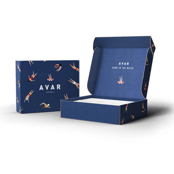 Custom Blue Corrugated Mailer Box Wholesale