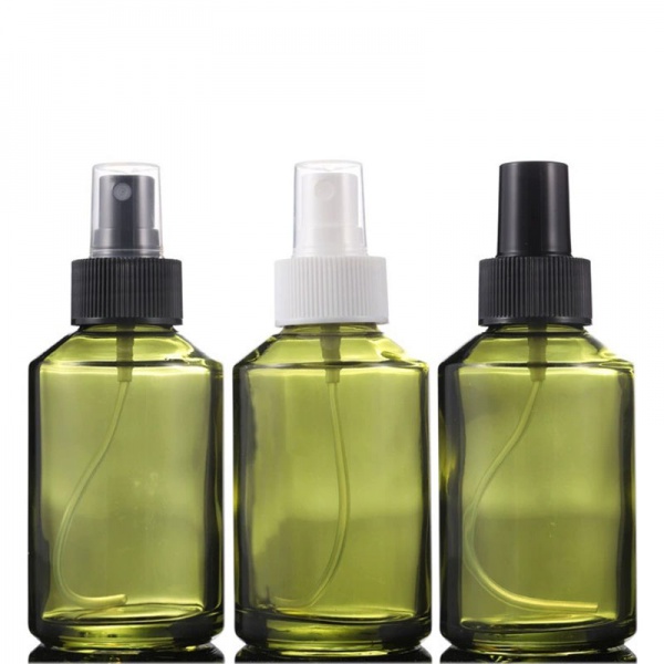 Sloping Shoulder Glass Spray Bottles Green Clear 15ML 30ML 60ML 100ML 125ML 200ML