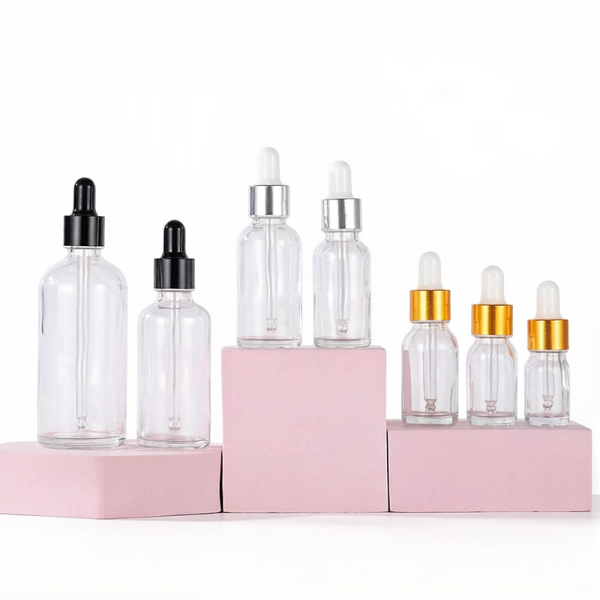 Clear Round Glass Dropper Bottles 5ML 10ML 15ML 20ML 30ML 50ML 100ML