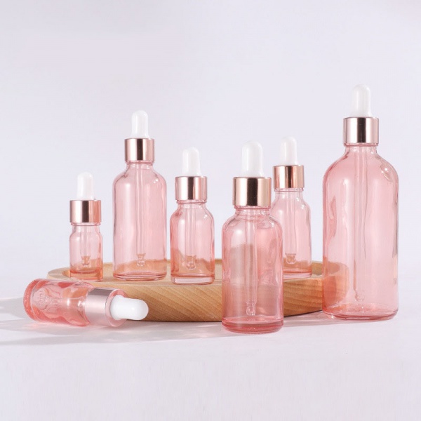 Rose Pink Gold Glass Dropper Bottles 5ML 10ML 15ML 20ML 30ML 50ML 100ML Round