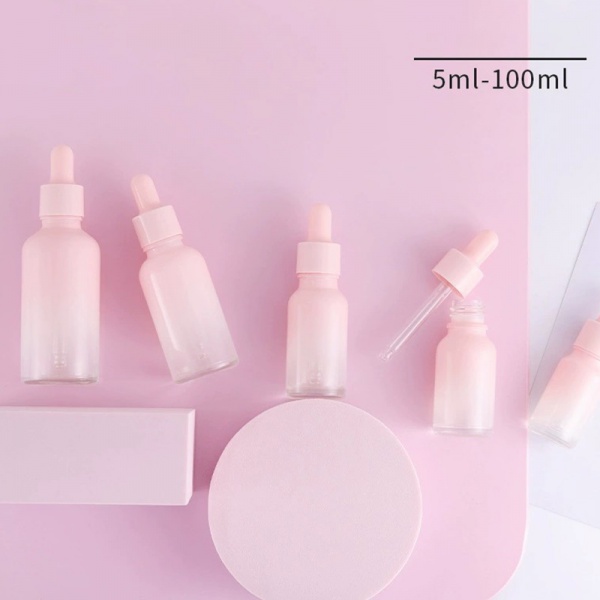 Ombre Pink Paint Coloured Glass Dropper Bottles 5ML 10ML 15ML 20ML 30ML 50ML 100ML Round