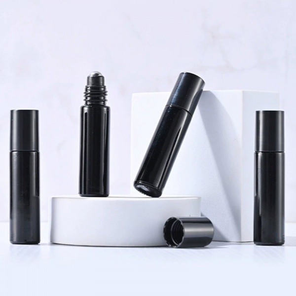 Empty 10ML Matte Black Glass Roller Bottles Wholesale