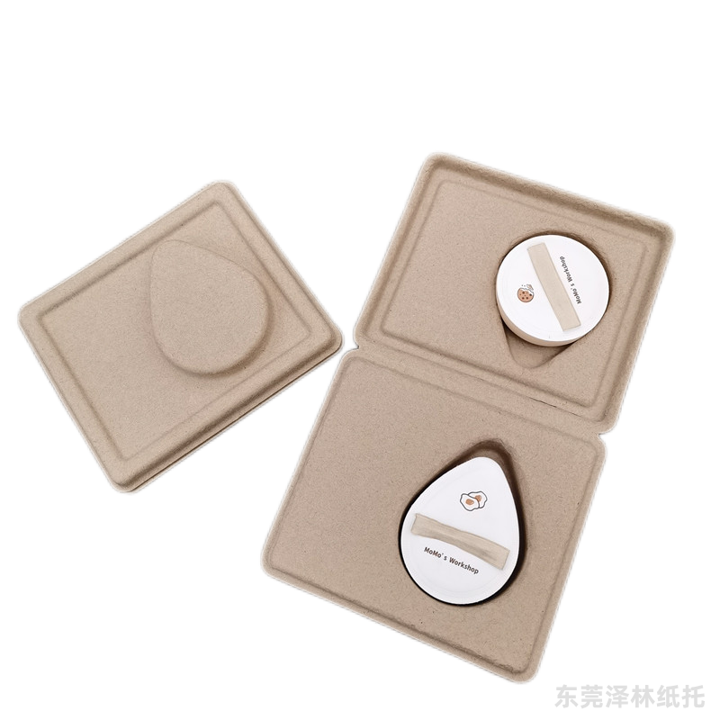 干压黄浆纸托粉扑纸浆盒