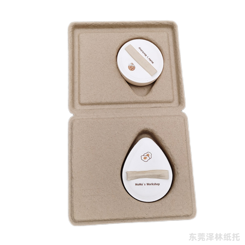 干压黄浆纸托粉扑纸浆盒