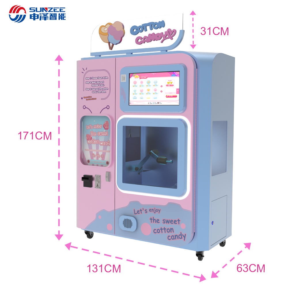 New Design Cotton Candy Machine with Sugar Selling Automatic Cotton Vending Machine Cotton Candy