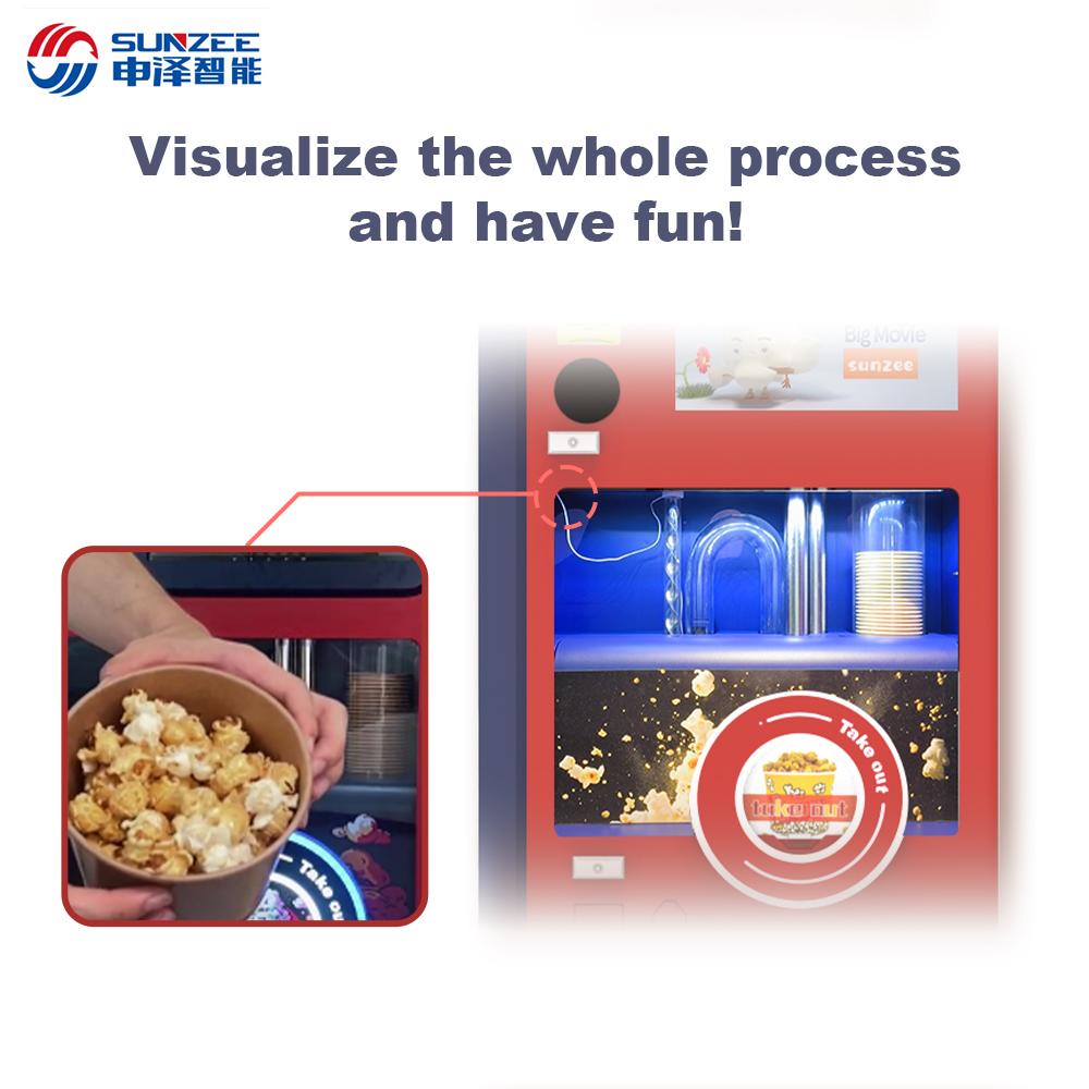 Popular Fast Food Cinema Popcorn Vending Machines Automatic Snacks Popcorn Vending Machine