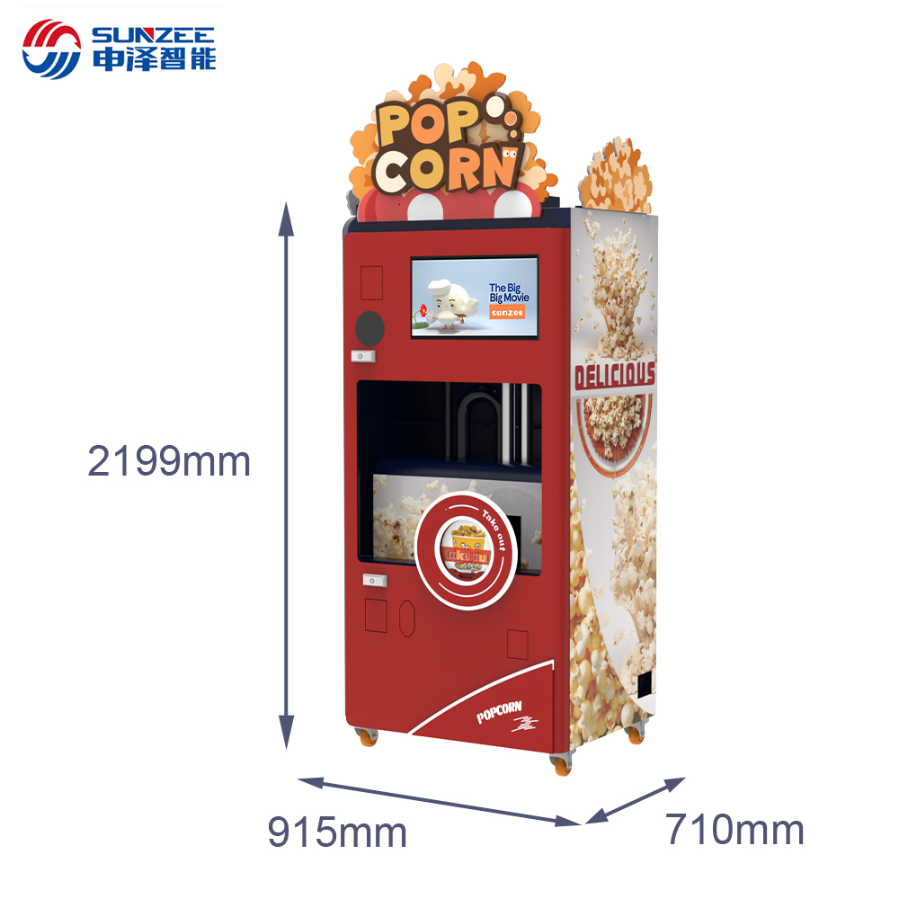 Popular Fast Food Cinema Popcorn Vending Machines Automatic Snacks Popcorn Vending Machine