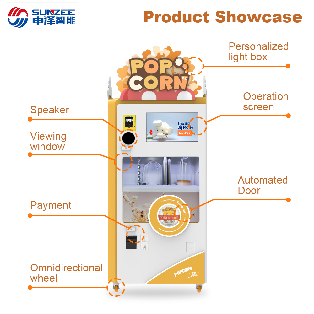 New Automatic Popcorn Maker Machine Food Vending Machine