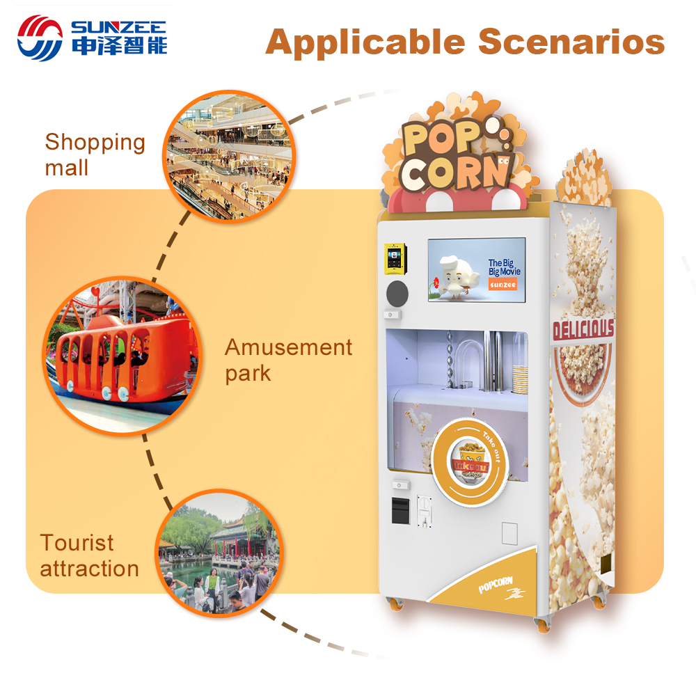 New Automatic Popcorn Maker Machine Food Vending Machine