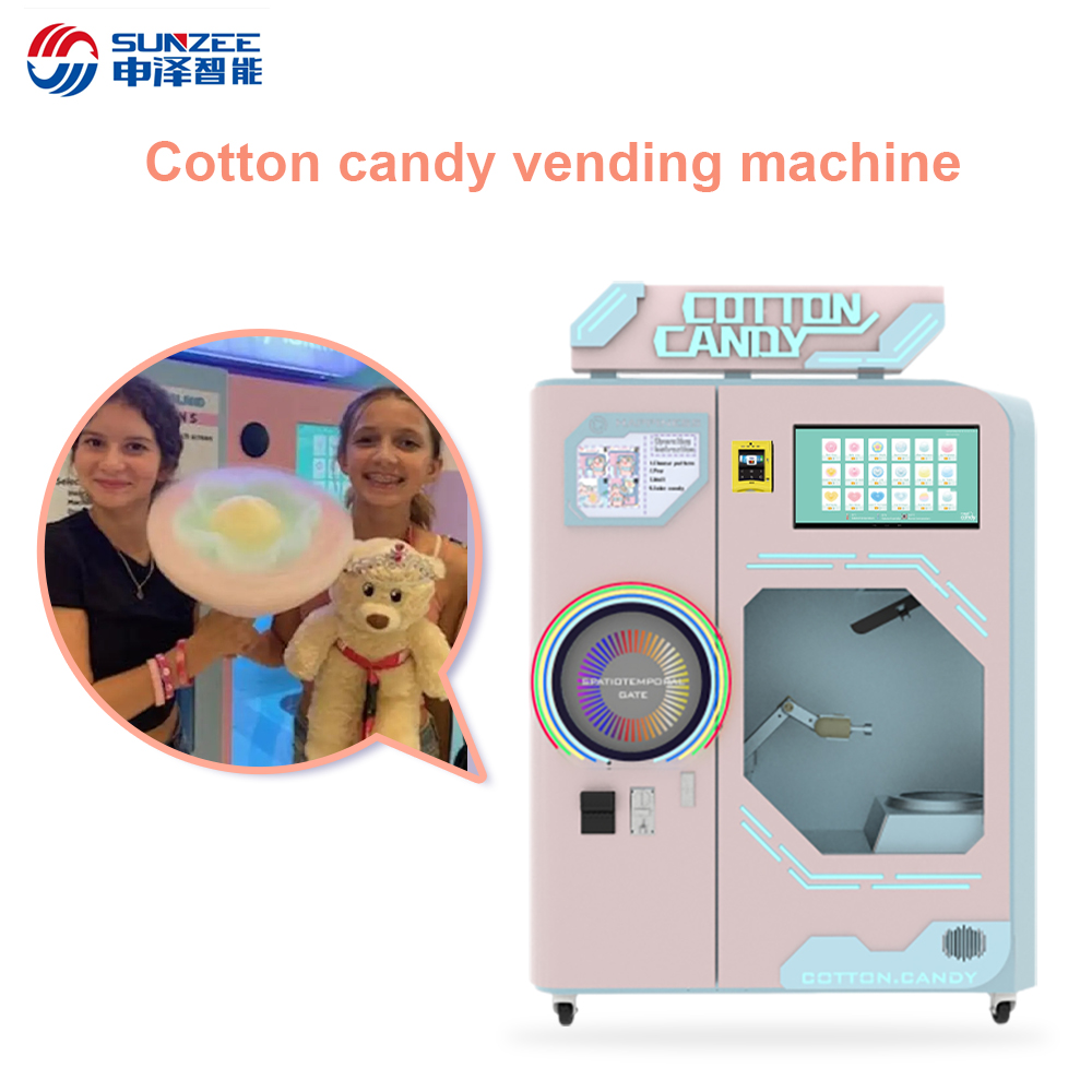 Manufacture Commercial Marshmallow Maker Full Automatic Flowers Touch Screen Vending Industrial Cotton Candy Floss Machine MG330A